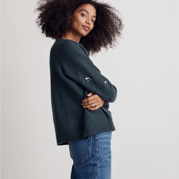 Madewell • Floral Pullover • Heather Spruce - Picture 2 of 5